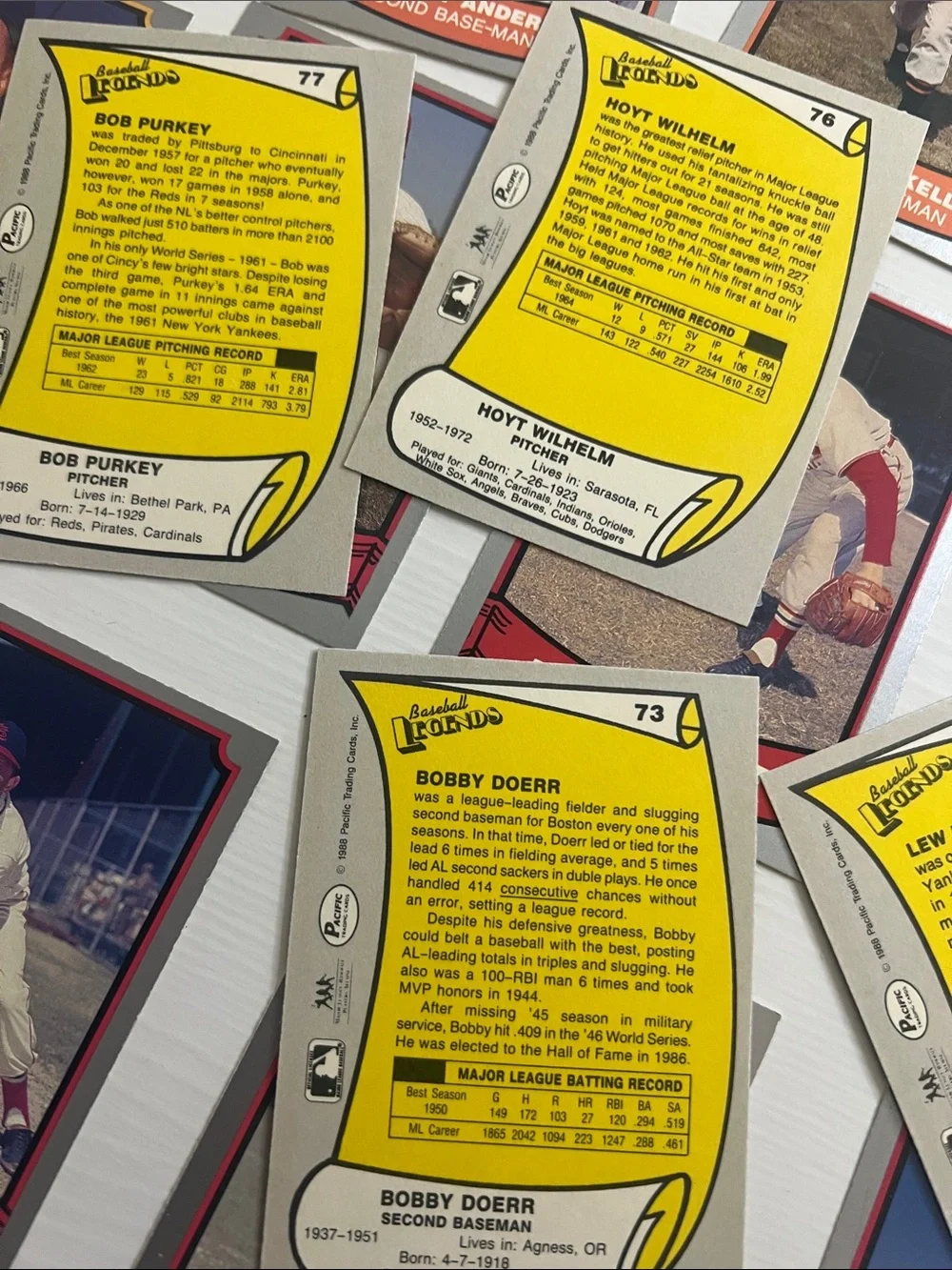 40+ 1988 Pacific Baseball Legend Trading Card Lot